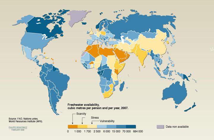 La répartition de l'eau sur la Terre - Planète viable