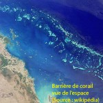 Les effets du CO2 sur les océans Barrière de corail vue de l'espace
