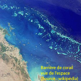 Barrière de corail vue de l'espace