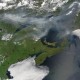 Nuage de fumée des feux de forêts au Saguenay/Lac-Saint-Jean