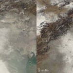 Chine : l’économie affectée par la pollution? Vue du smog dans la région de Beijing vue de l'espace