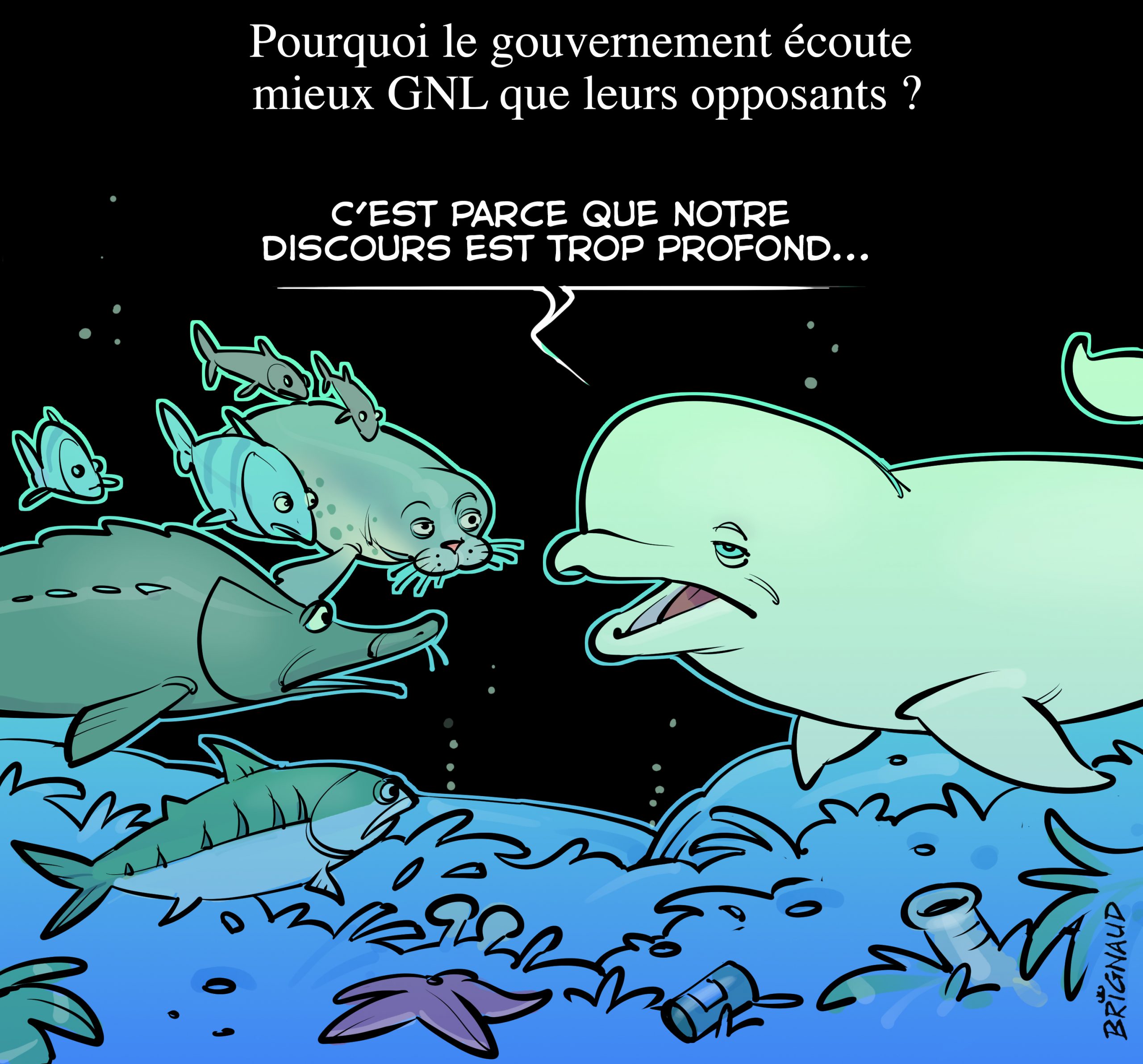 Caricature GNL Québec de Pierre Brignaud
